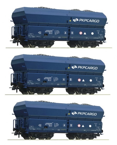 Roco 67095 H0 Selbstentladewagen, PKP-Cargo 3er-Set
