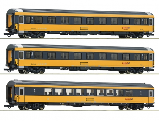 Roco 74183 H0 Reisezugwagen, Regiojet 3er-Set