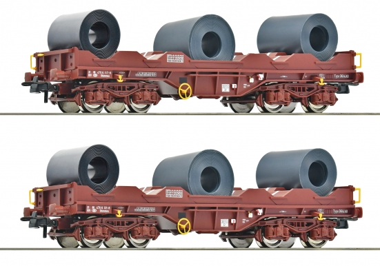 Roco 76338 H0 Coiltransportwagen, SNCB 2er-Set