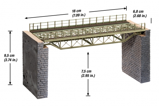 Preview: NOCH 67024 H0 Brückenfahrbahn gerade, 18 cm lang