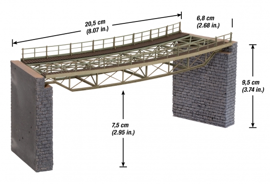 Preview: NOCH 67025 H0 Brückenfahrbahn gebogen, Radius 360 mm