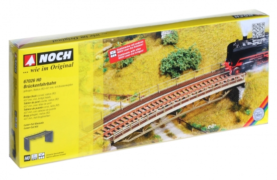 Preview: NOCH 67026 H0 Brückenfahrbahn gebogen, Radius 437 mm