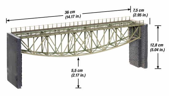 NOCH 67027 H0 Fischbauchbrücke, 36 cm lang