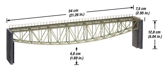 NOCH 67028 H0 Fischbauchbrücke, 54 cm lang
