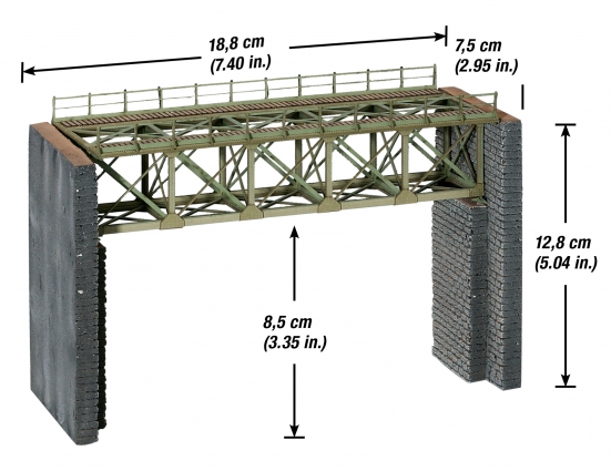 Preview: NOCH 67010 H0 Stahlbrücke, 18,8 cm lang