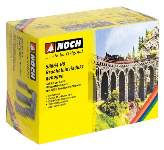 Preview: NOCH 58664 H0 Bruchsteinviadukt gebogen, Radius 360 mm