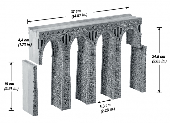 NOCH 58660 H0 Bruchsteinviadukt
