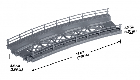 NOCH 21350 H0 Brücken-Fahrbahn gebogen, Radius 360 mm