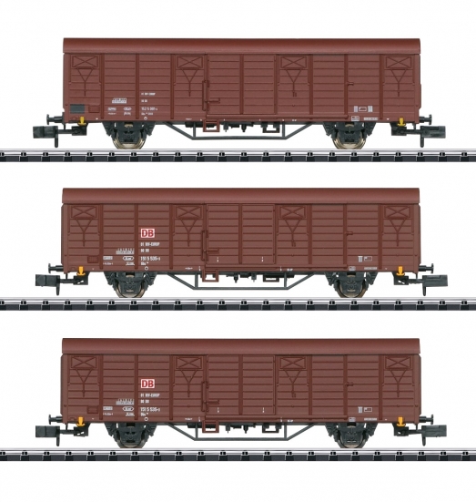 Minitrix 11159.2 N Gedeckte Güterwagen Gbs 258, DB AG 3er-Set