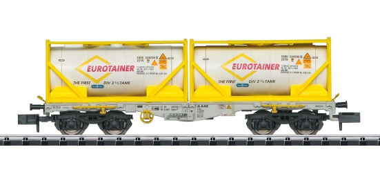 Minitrix 18703-03 N Containertragwagen Bauart Sgmmns 190, EUROTAINER