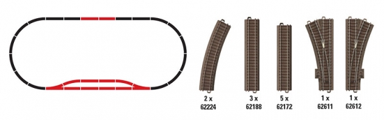 Trix 62902 H0 C-Gleis Ergänzungspackung C2