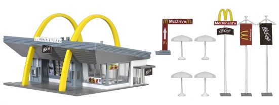 Preview: Vollmer 43634 H0 McDonald´s Schnellrestaurant mit McDrive