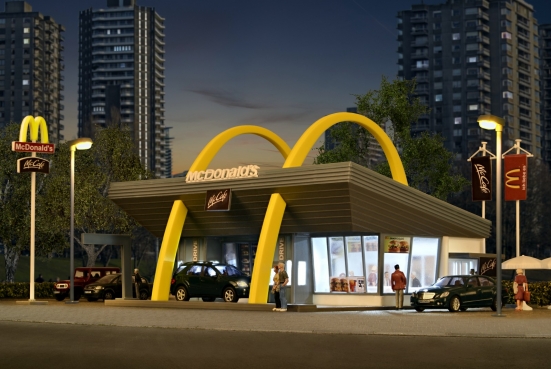Preview: Vollmer 43634 H0 McDonald´s Schnellrestaurant mit McDrive