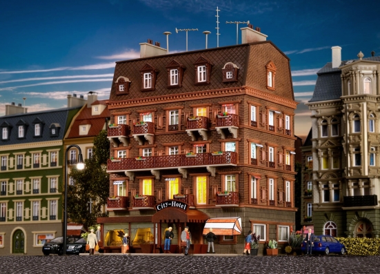 Vollmer 43782 H0 City-Hotel mit LED-Beleuchtung