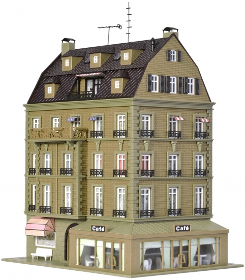 Preview: Vollmer 43783 H0 Café mit Inneneinrichtung & LED-Beleuchtung