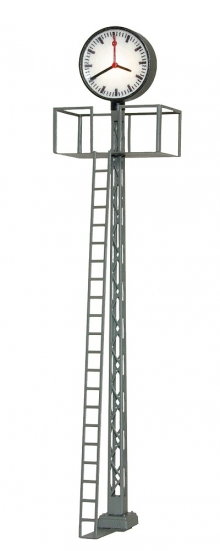 Viessmann 5081 H0 Beleuchtete Bahnhofsuhr auf Gittermast, LED weiß, 7 cm hoch