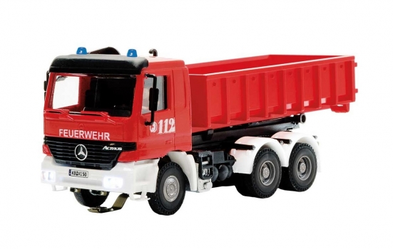 Viessmann 8050 H0 MB ACTROS 3-achs mit Abrollcontainer und Rundumleuchten, Feuerwehr, Basis, Funktionsmodell