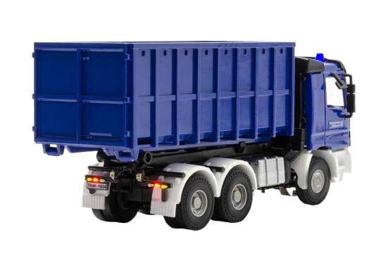 Preview: Viessmann 8070 H0 MB ACTROS 3-achs mit Abrollcontainer und Rundumleuchten, THW, Basis, Funktionsmodell