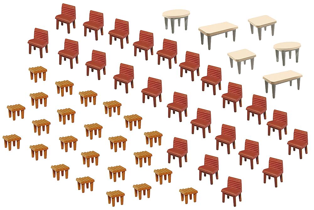 H0 7 Tische Und 48 Stühle Faller 180438-1/87 Neu 