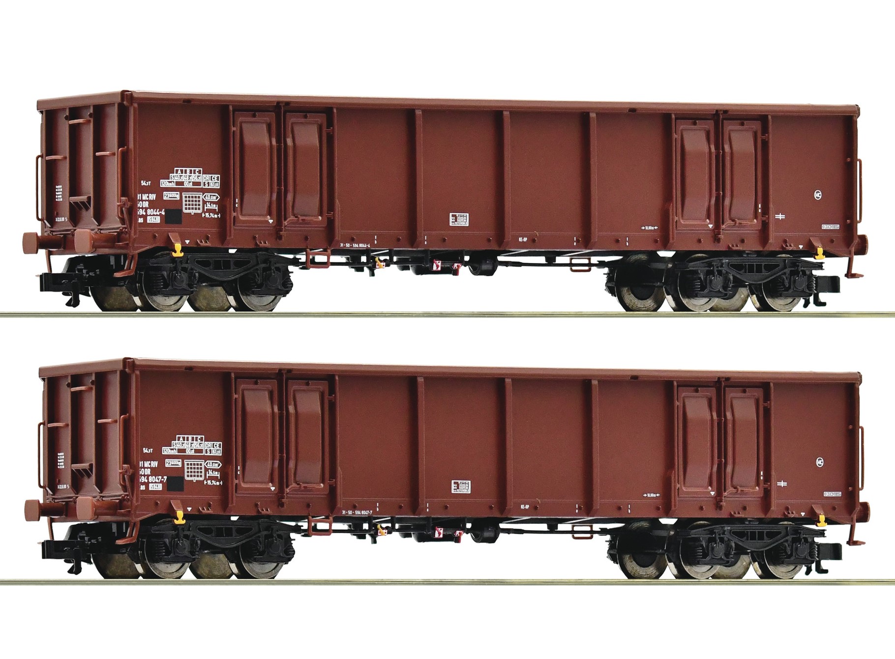 Erlebniswelt Modellbahn - Roco 37650 TT Offene Güterwagen, DR 2er-Set