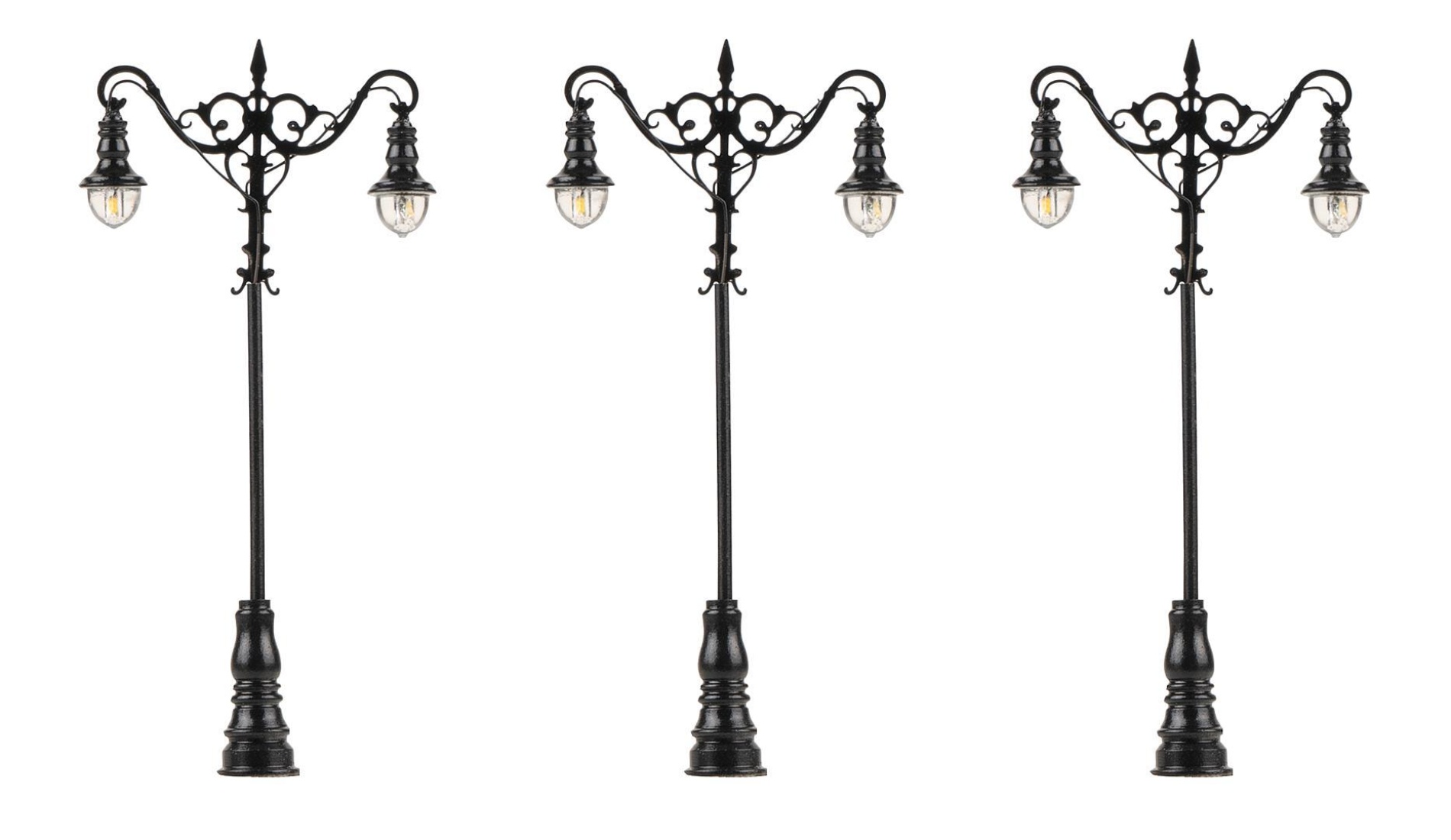 FALLER 180114 H0 LED-Laterne, Kugel-Hängeleuchten , warmweiß, 3 Stück
