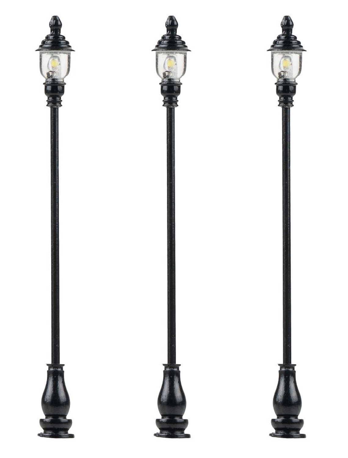 FALLER 180116 H0 LED-Parklaterne, warmweiß, 3 Stück 