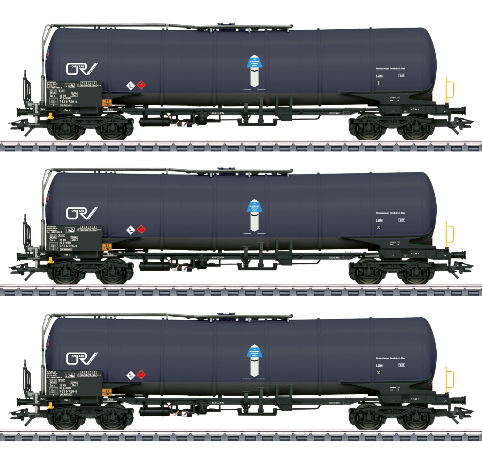 Märklin 47543 H0 Kesselwagen Zans, On Rail 3er-Set 