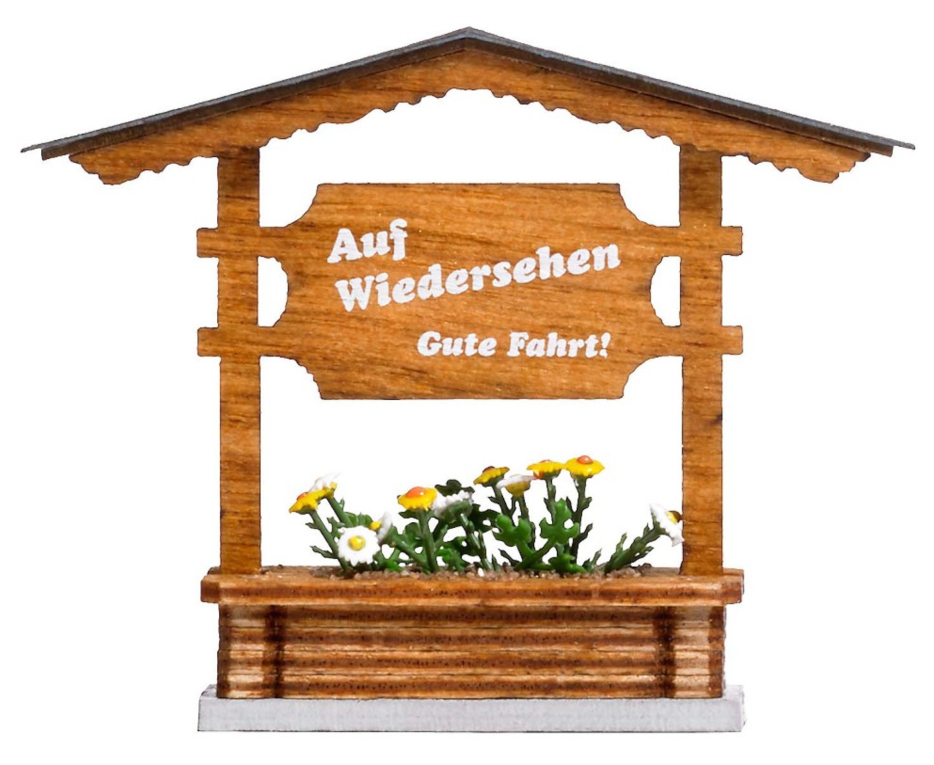 BUSCH 1144 H0 Ortseingangsschild aus Holz (Fertigmodell) 