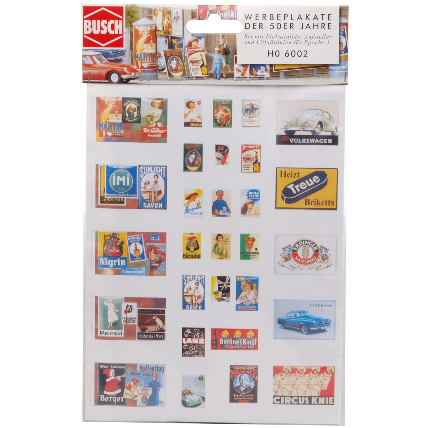 BUSCH 6002 H0 Werbeplakat-Set der Epoche 3 
