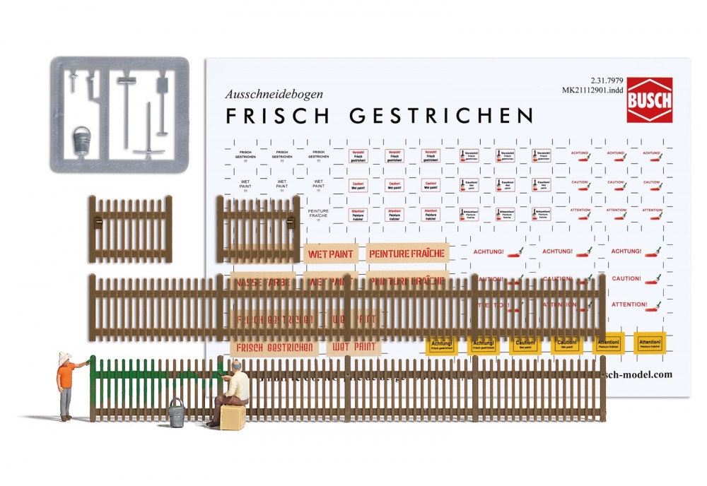 BUSCH 7984 H0 Zaun streichen