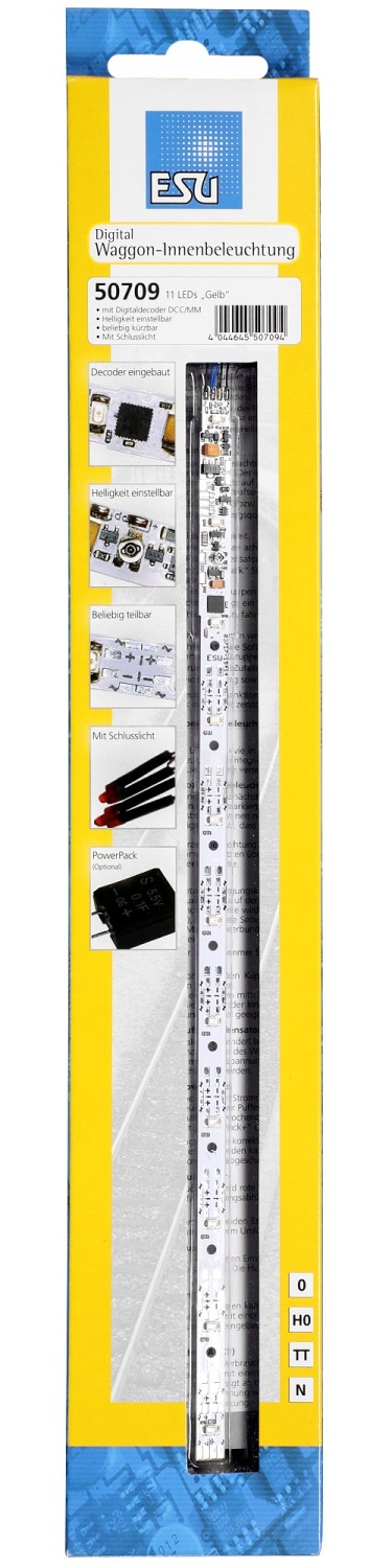 ESU 50709 H0/TT/N Digital-Innenbeleuchtungs-Set gelb 