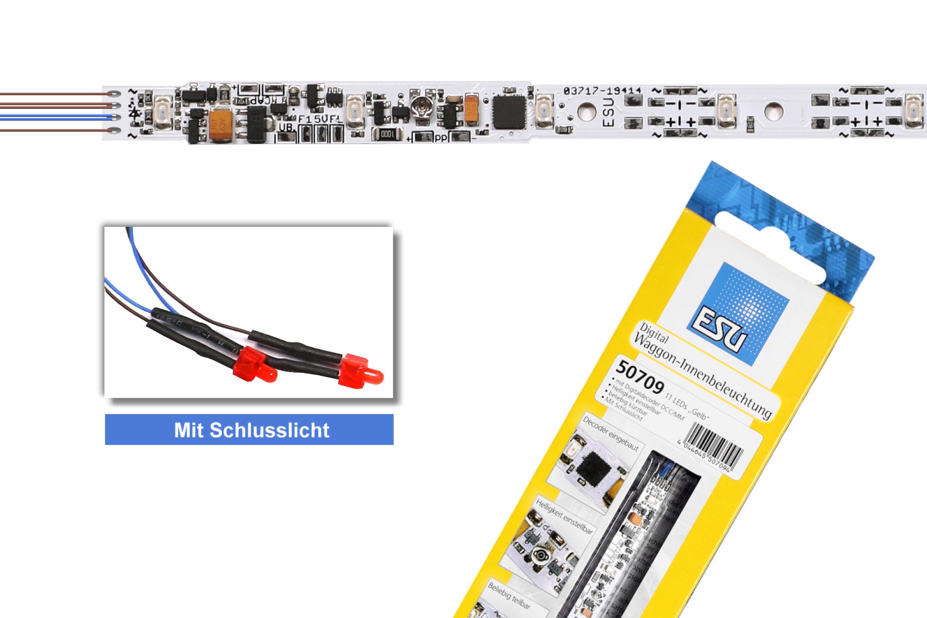 ESU 50709 H0/TT/N Digital-Innenbeleuchtungs-Set gelb 