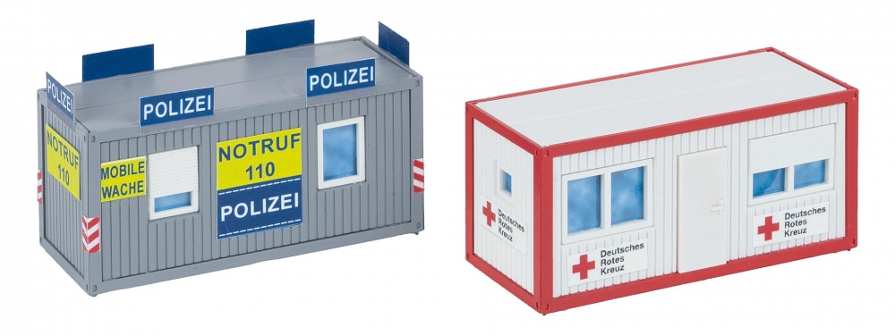 FALLER 180338 H0 Bürocontainer Polizei und DRK