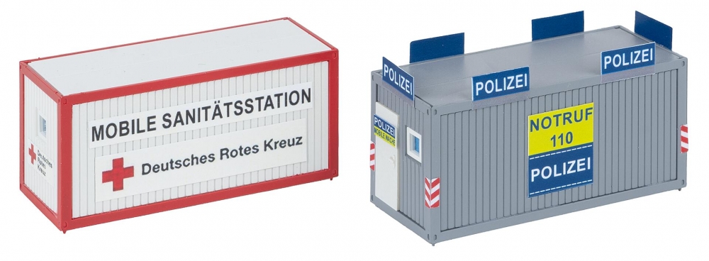 FALLER 180338 H0 Bürocontainer Polizei und DRK