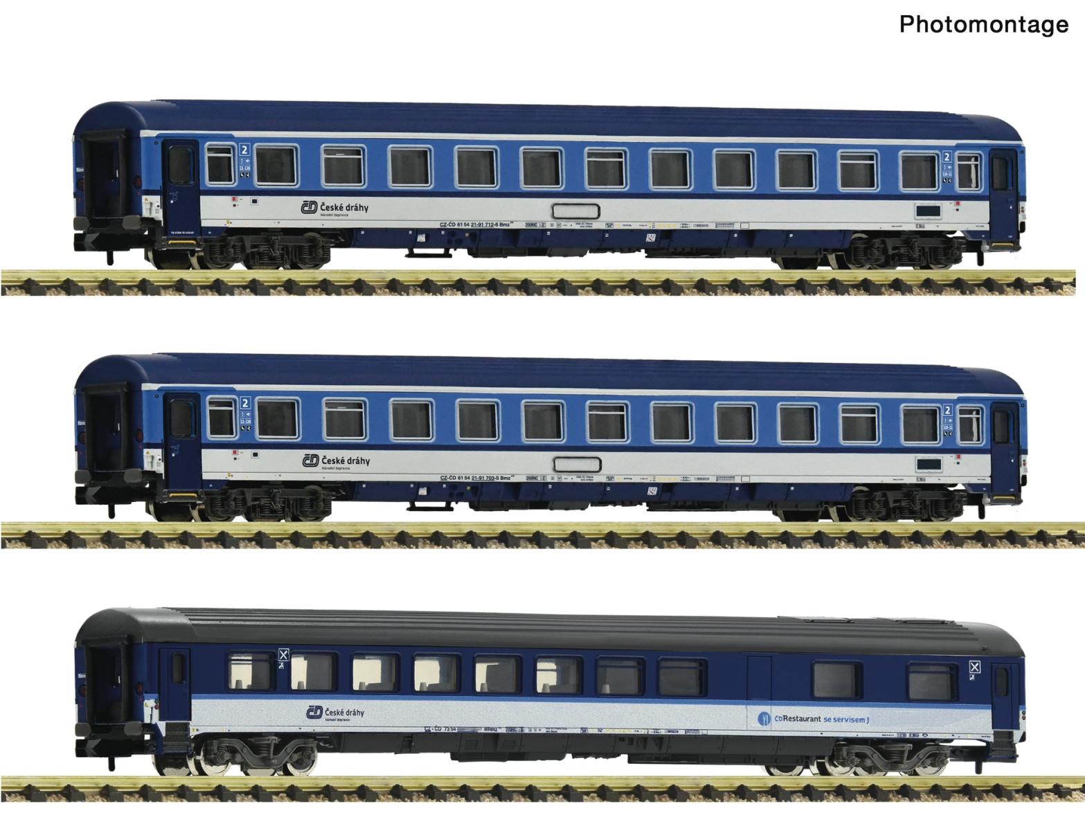 Fleischmann 6260120 N Eurofima-Wagen, CD 3er-Set 