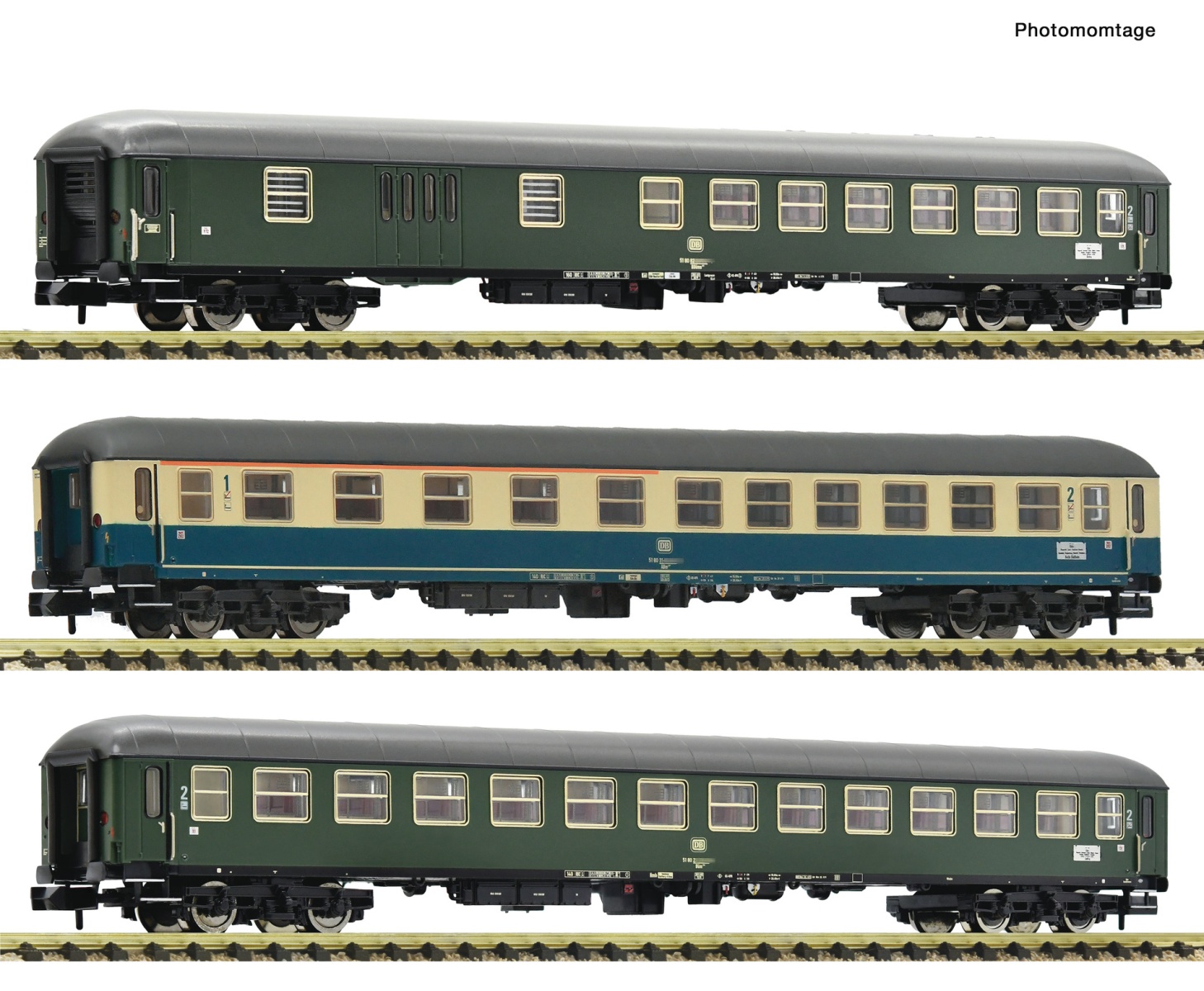 Fleischmann 6260132 N Reisezugwagen „E 2873“, DB 3er-Set 