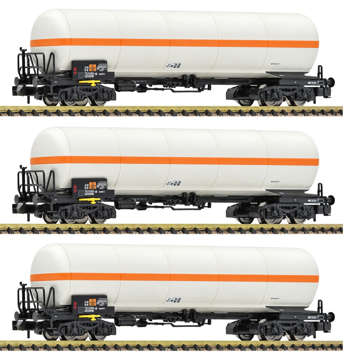 Fleischmann 6660081 N Druckgaskesselwagen, DB 3er-Set 