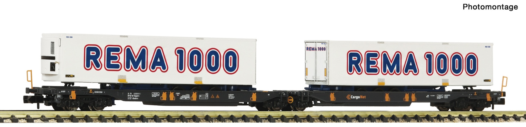 Fleischmann 6660181 N Doppeltaschen-Gelenkwagen T2000, CargoNet