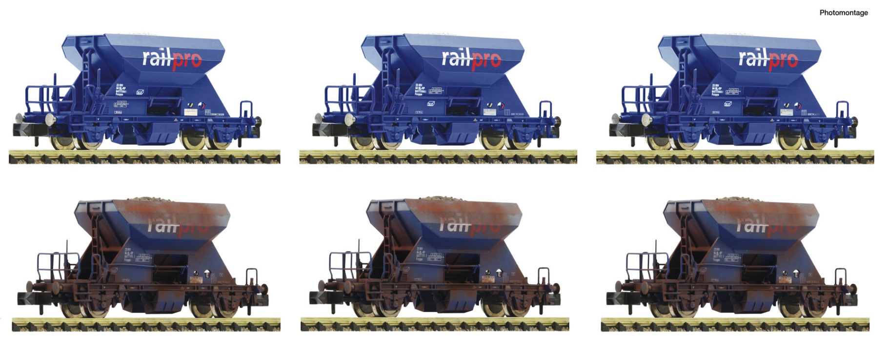 Fleischmann 6660185 N Schotterwagen, Railpro 6er-Set 