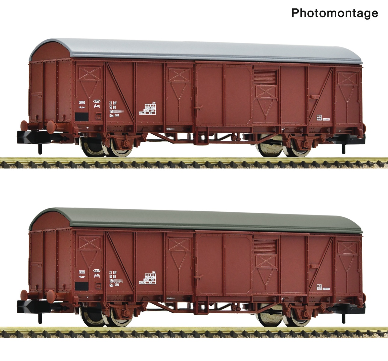 Fleischmann 6660218 N Gedeckte Güterwagen, DR 2er-Set 