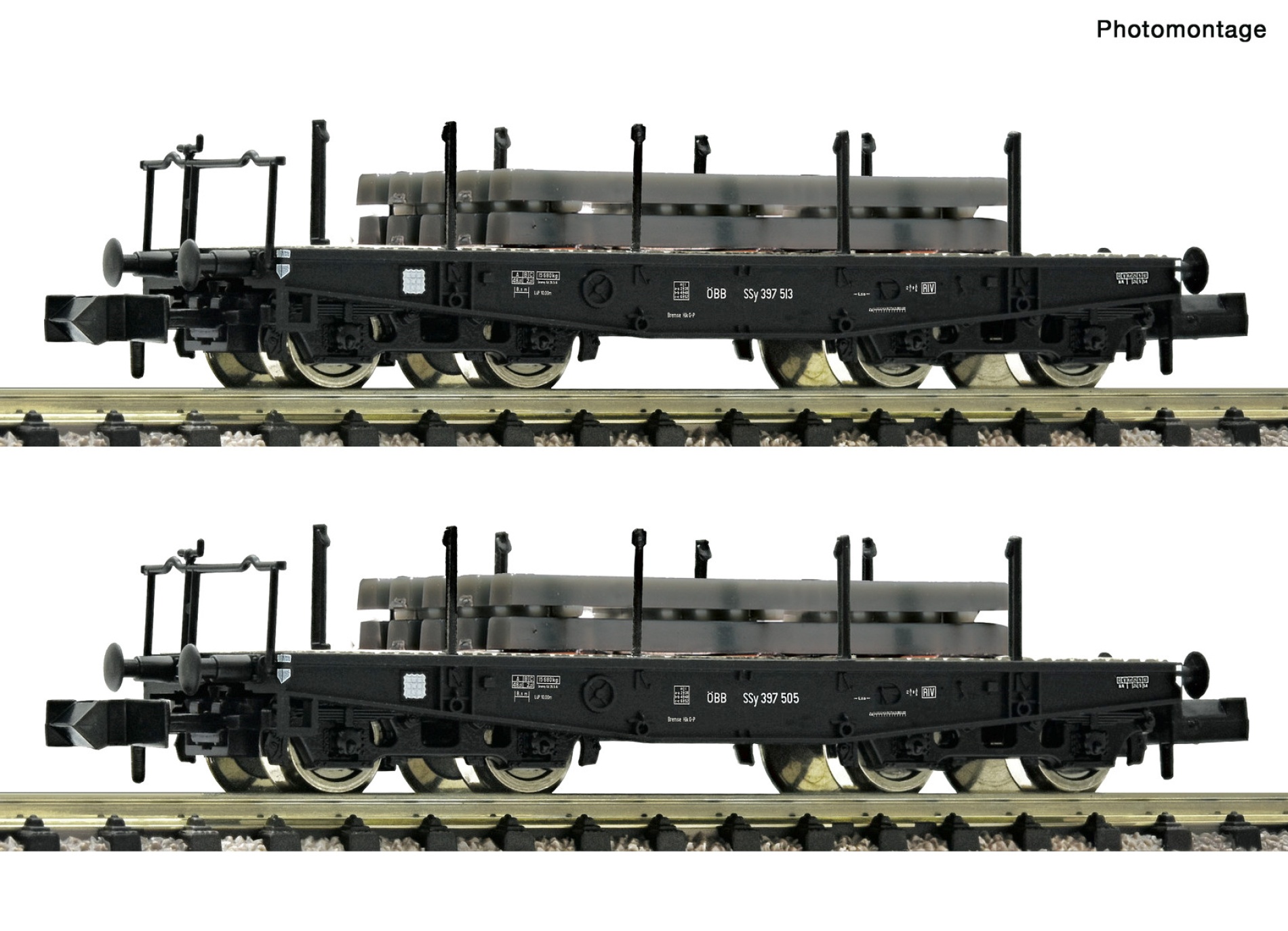 Fleischmann 845607 N Schwerlast-Flachwagen, ÖBB 2er-Set 
