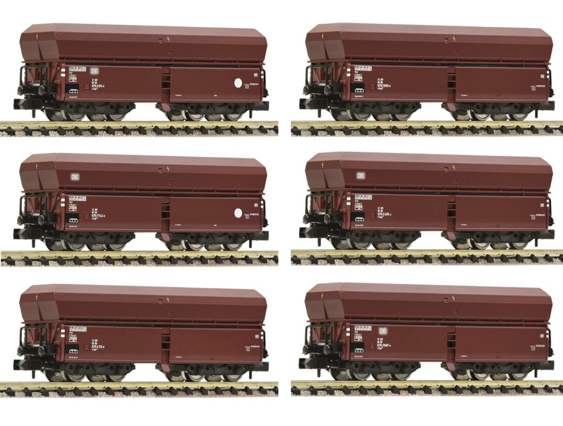 Fleischmann 852103 N Großraum-Selbstentladewagen, DB 6er-Set 