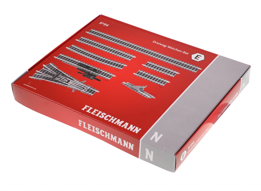 Fleischmann 9194 N Dreiweg-Weichen-Set E