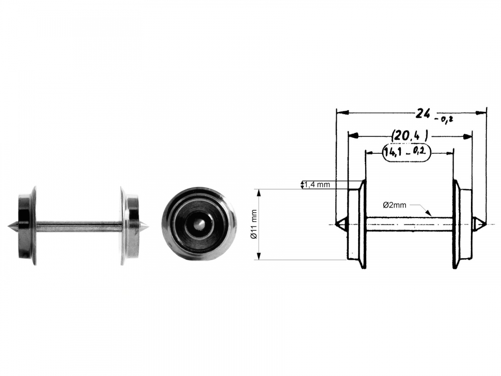 Fleischmann 6560 H0 Wechselstrom Radsatz Ø11mm