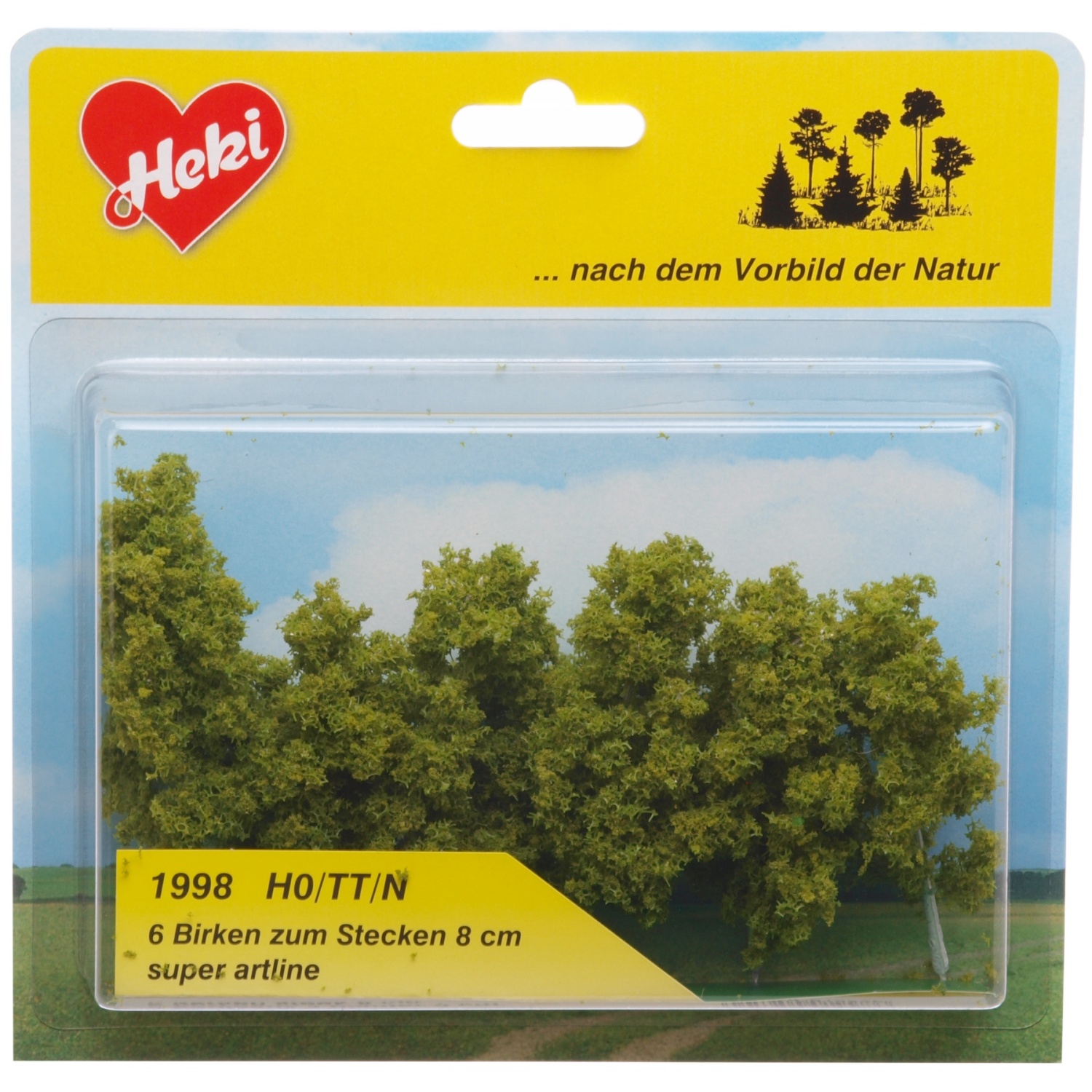 Heki 1998 H0/TT/N 6 Birken zum Stecken 8 cm 