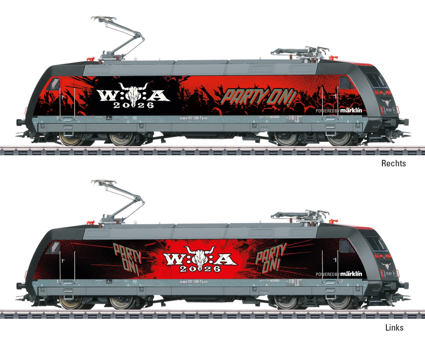 Märklin 39476 H0 E-Lok BR 101 Wacken Open Air, AC-Sound 