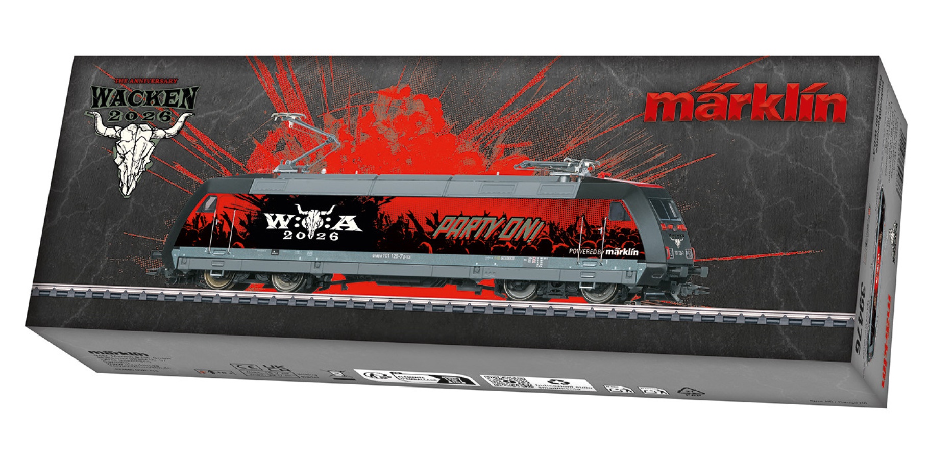 Märklin 39476 H0 E-Lok BR 101 Wacken Open Air, AC-Sound 