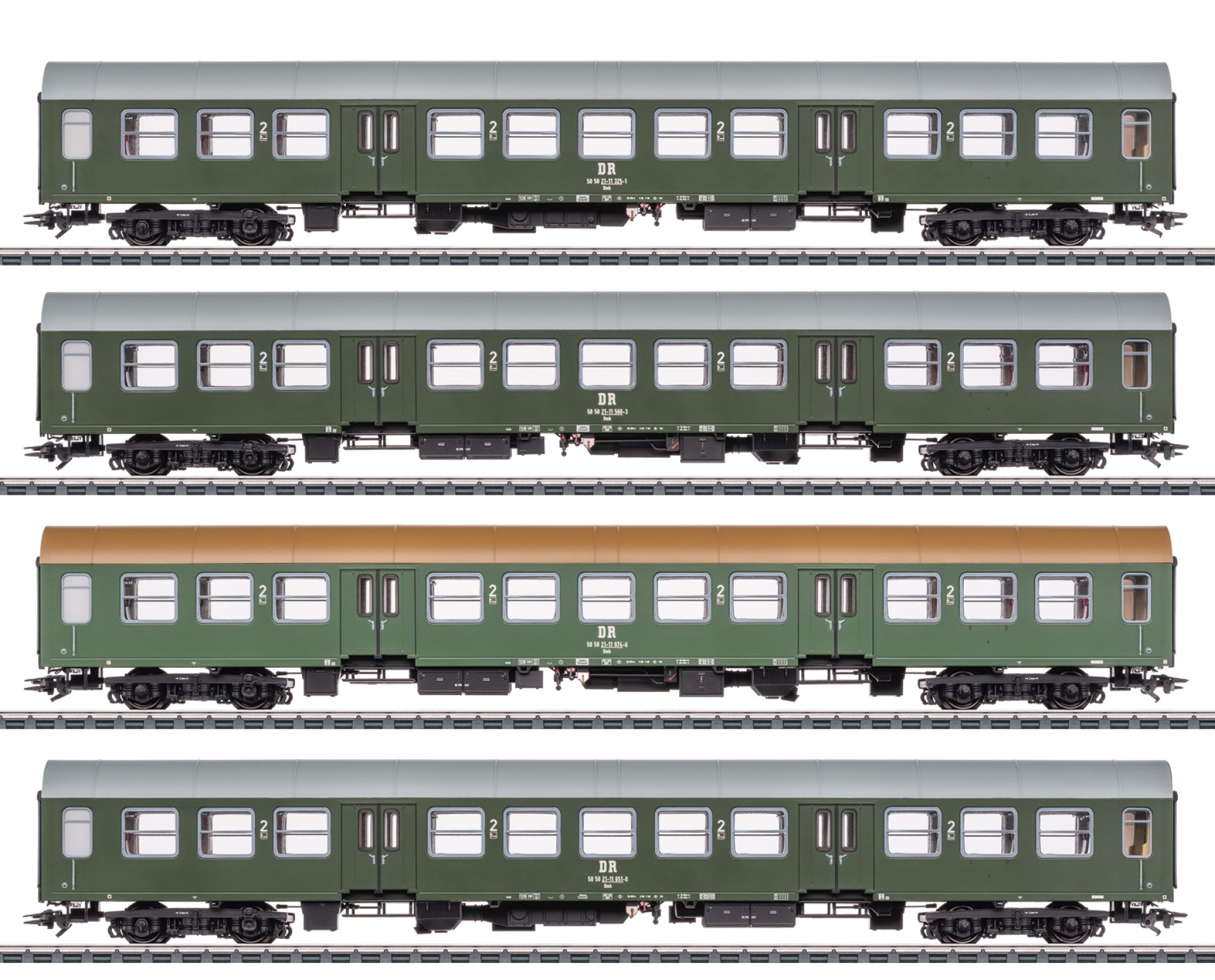Märklin 42580 H0 Personenwagen Halberstädter Mitteleinstiegswagen, DR 4er-Set