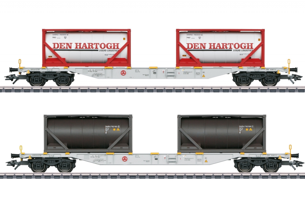 Märklin 47137 H0 Container-Tragwagen Sgns, Den Hartogh 2er-Set