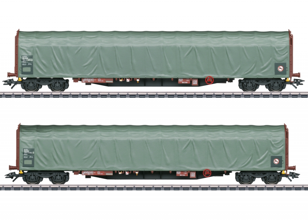 Märklin 47114 H0 Schiebeplanenwagen, DSB 2er-Set